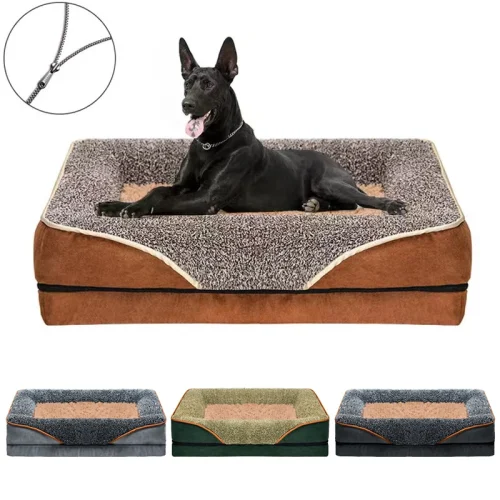Oversized Pet Bed Sofa – Soft, Washable Dog & Cat Bed with Raised Edges for All Seasons